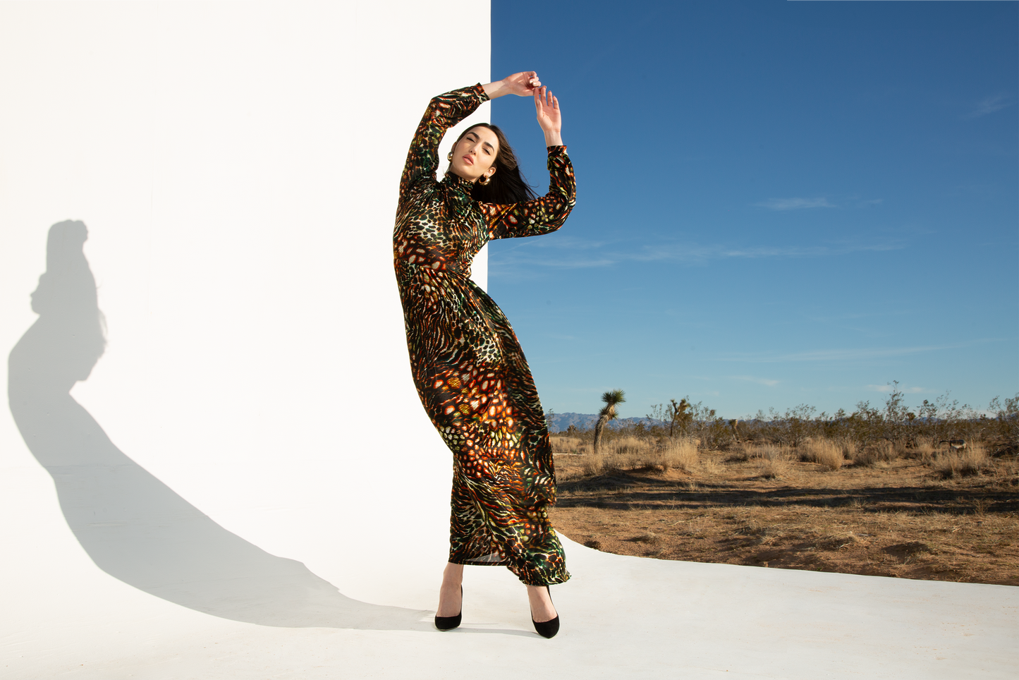 NADIRA Silk Column Dress