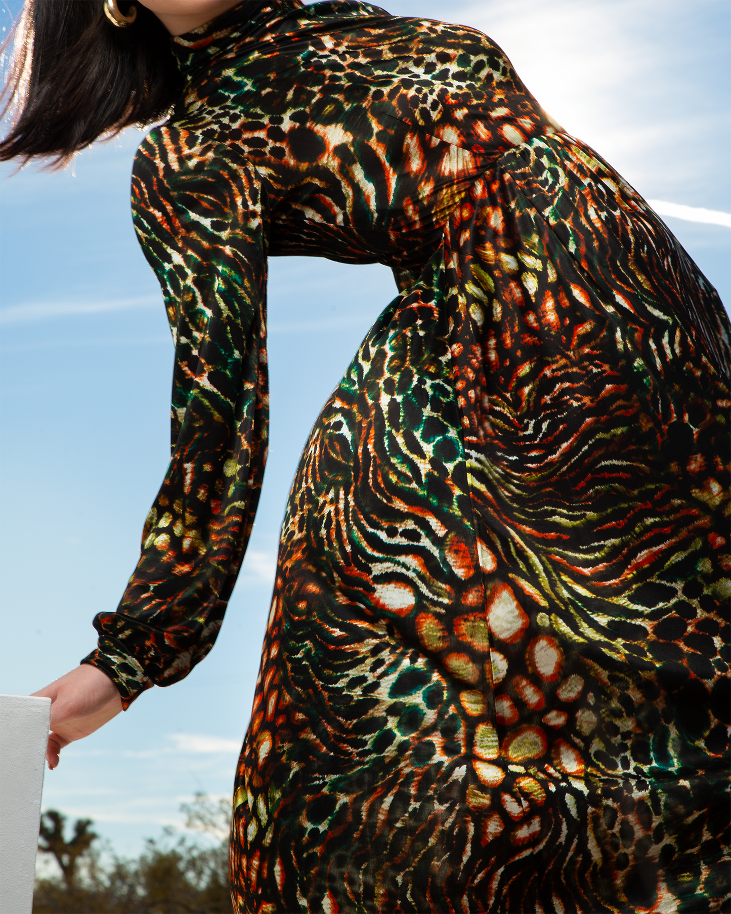 NADIRA Silk Column Dress