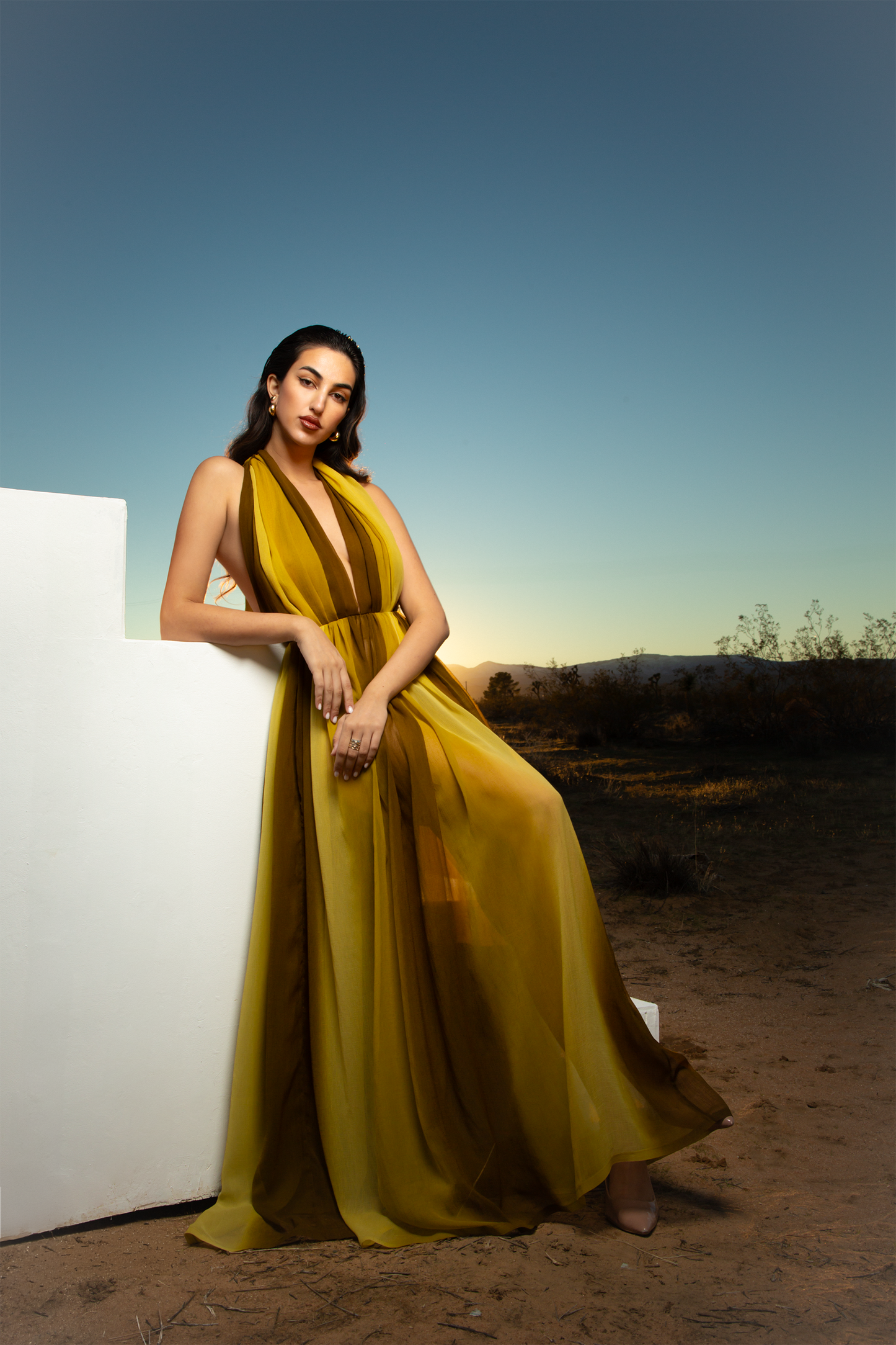 MEHR Silk Halter Dress