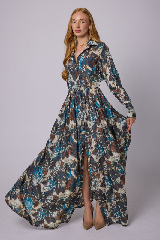 ELLENOR Silk Shirt Dress