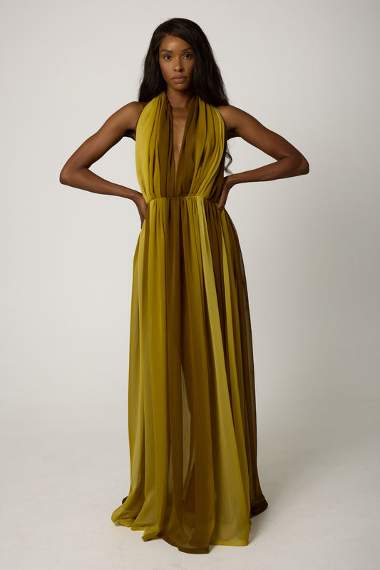 MEHR Silk Halter Dress